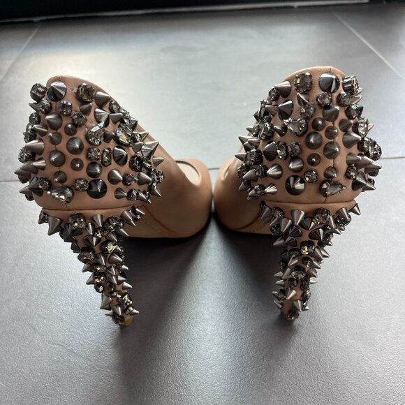 Sam Edelman Spiked Nude Heels Size 8 - Picture 3 of 3